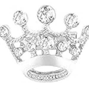 Small Silver Rhinestone Crown Brooch Pins for men or women fashion - 24 pcs